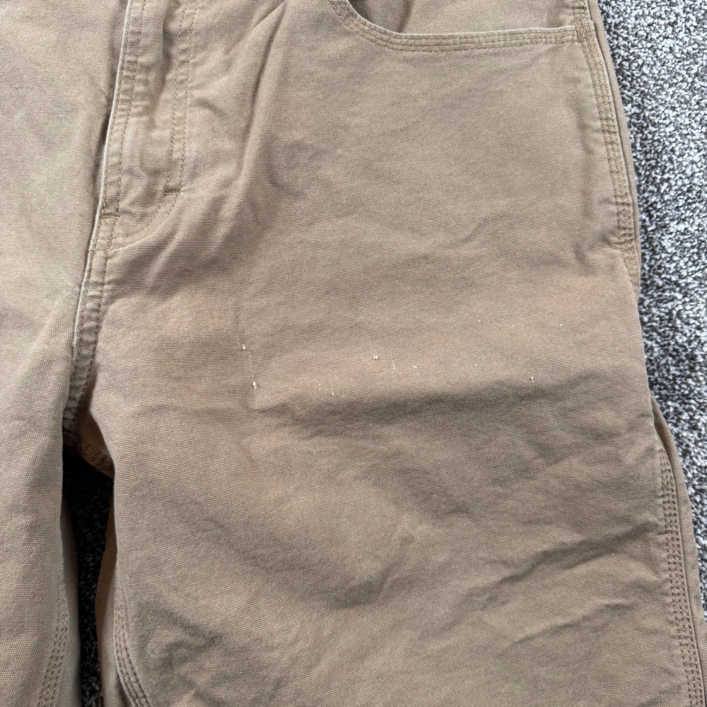 Ariat Rebar M4 Relaxed Men's 35x10 Brown Canvas Work Shorts Utility Pocket - Picture 5 of 7
